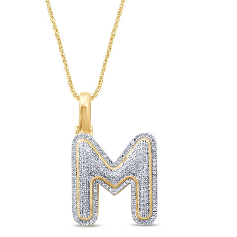 10K 0.38-0.49CT DBUBBLE LETTER " M "