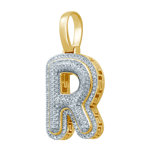 10K 0.27-0.36CT D-BUBBLE LETTER " R "