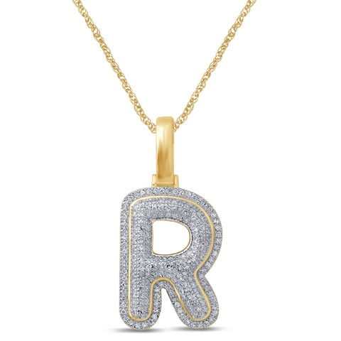 10K 0.27-0.36CT D-BUBBLE LETTER " R "