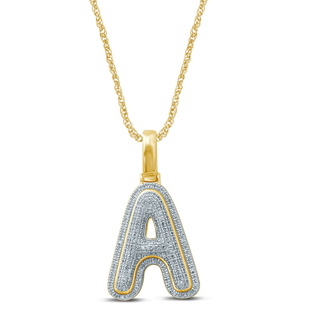 10K 0.27-0.35CT D-BUBBLE LETTER "A"