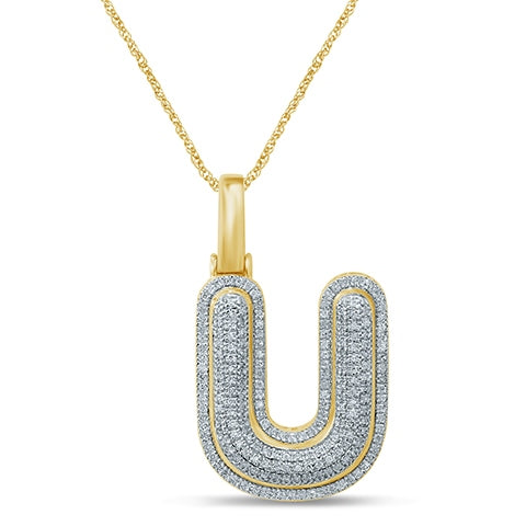 10K 0.29-0.41CT D-BUBBLE LETTER " U  "