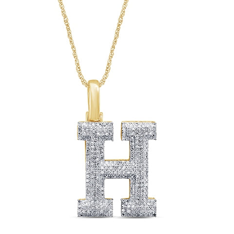 10KT 0.37-0.49CT D-MICROPAVE INITIAL " H"