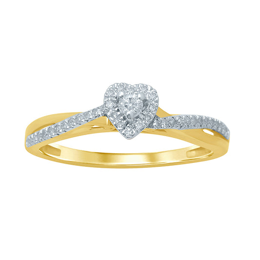 10K 0.21-0.22CT D-LADIES RING "HEART"