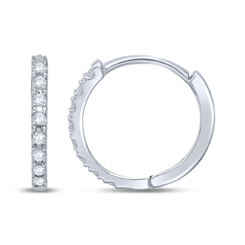 10KT 0.10-0.12CT D-EARRINGS "HUGGIE HOOPS"