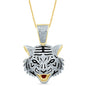 10KT 0.53-0.59CT D-CHARM "LION HEAD"