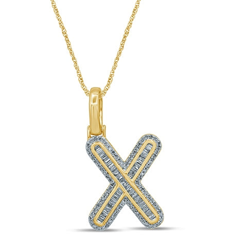 10K 0.43-0.46CT D-BAGUETTE  INITIAL " X  "