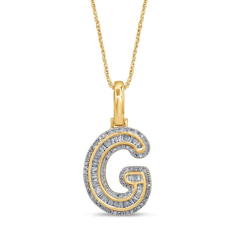 10K 0.43- 0.48CT D-BAGUETTE INITIAL " G  "