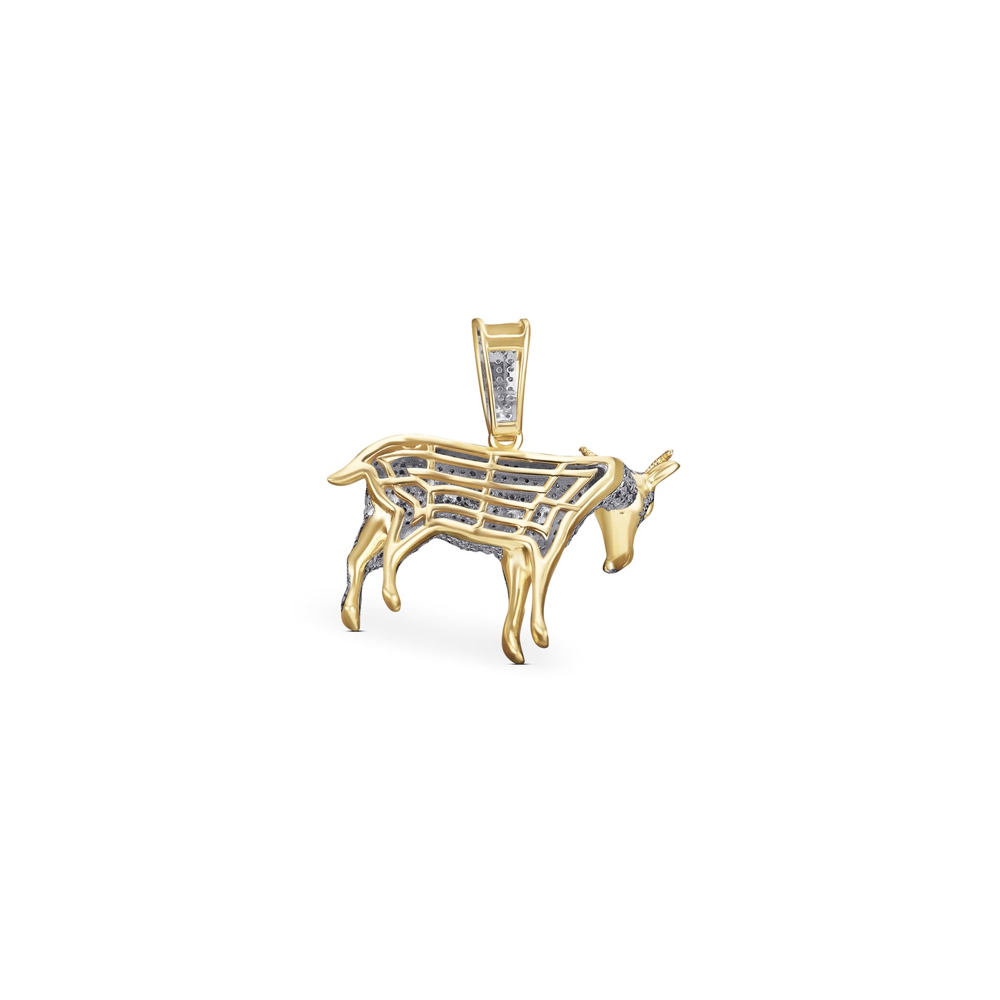 10K 0.72- 0.80CT D-GOAT CHARM