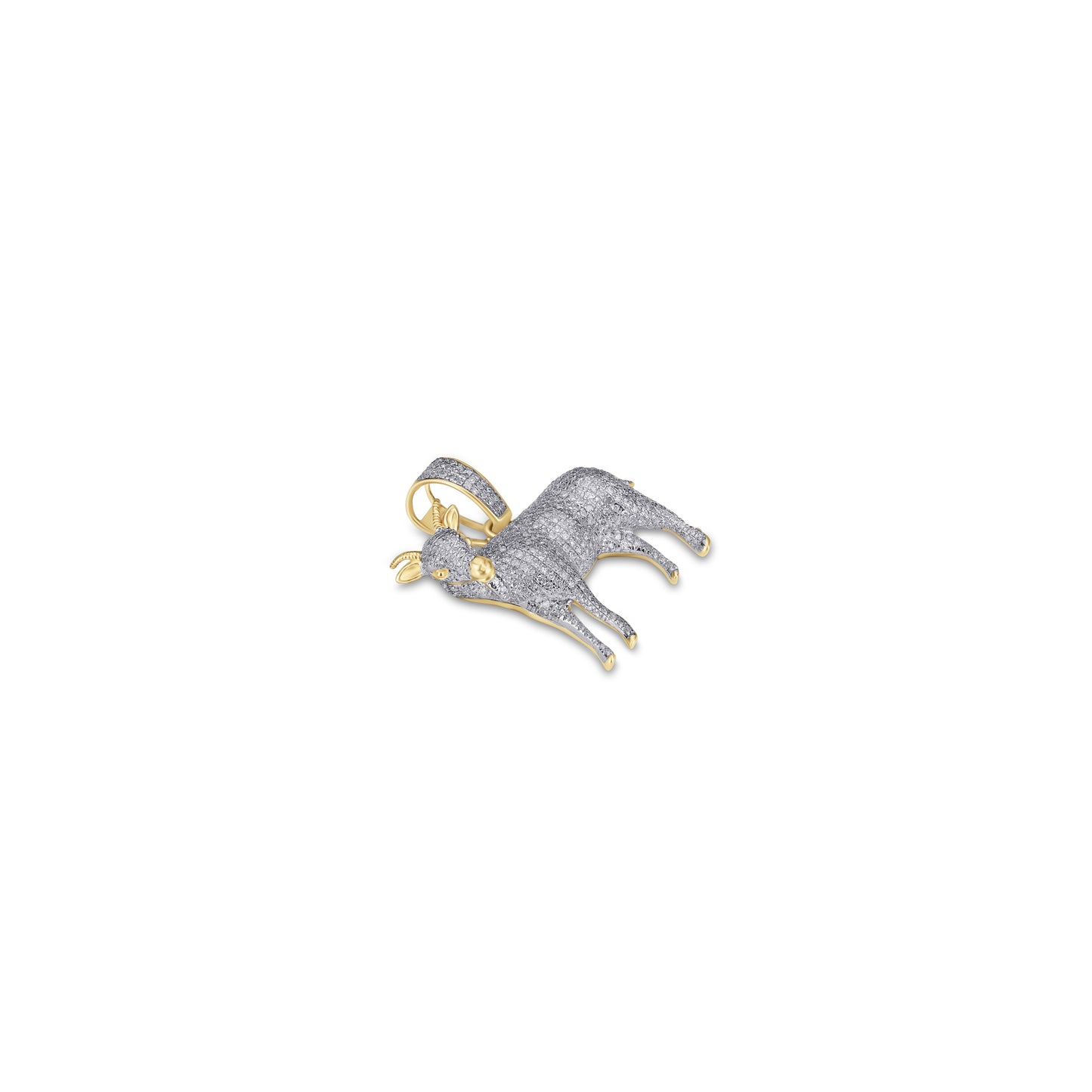 10K 0.72- 0.80CT D-GOAT CHARM