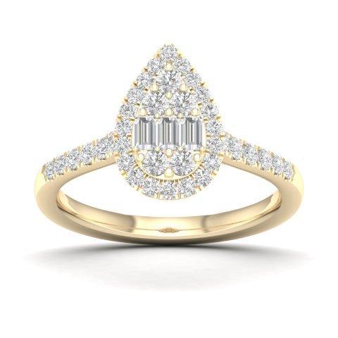 SPL PRICE 14KT 0.50CT D-LADIES RING BAGUETTES