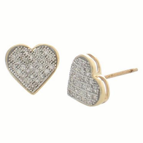 10K 0.20CT D- "HEART EARRINGS"