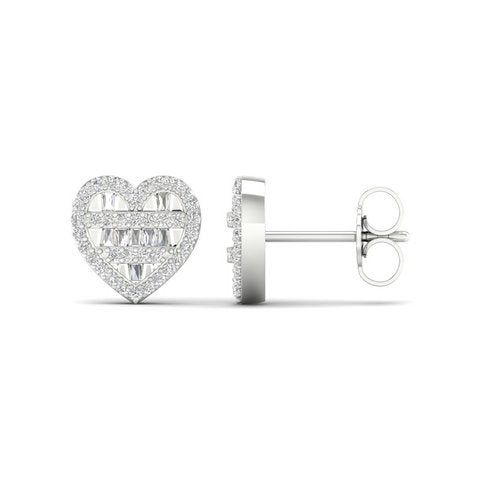 SPL PRICE 10KT 0.33CT D-BAGUETTE EARRINGS "HEART"