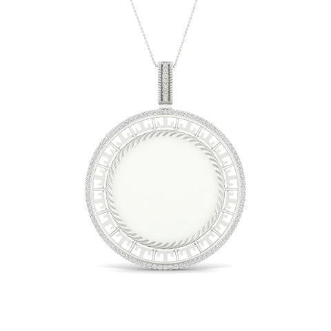 10KT 0.33CT D-MEMORY PENDANT WITH COIN PLATE