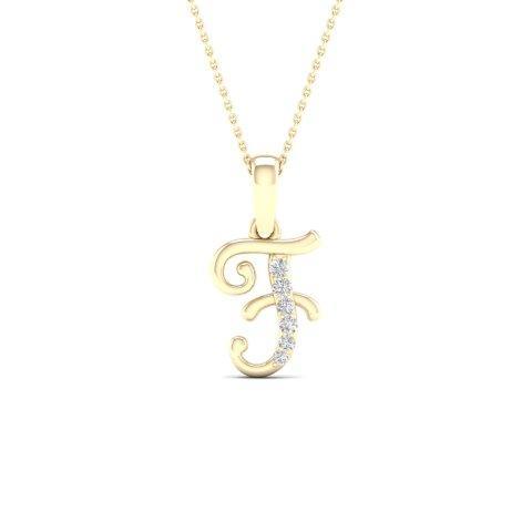 10K 0.04CT D-LADIES INITIAL "F"