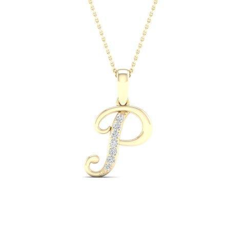 10K 0.04CT D-LADIES INITIAL "P"