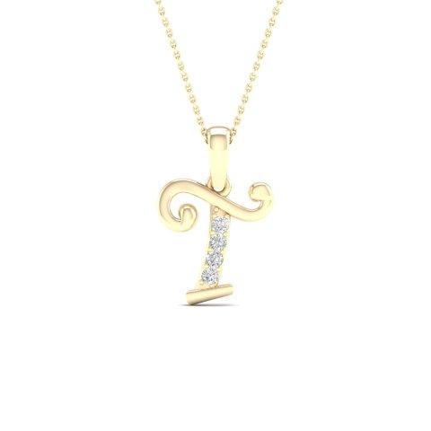 10K 0.04CT D-LADIES INITIAL "T"