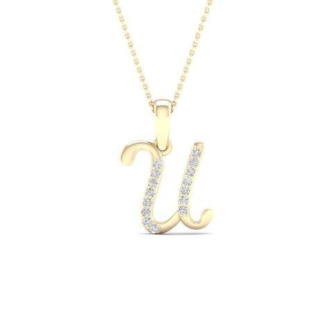 10K 0.04CT D-LADIES INITIAL "U"