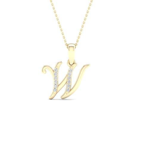 10K 0.04CT D-LADIES INITIAL "W"