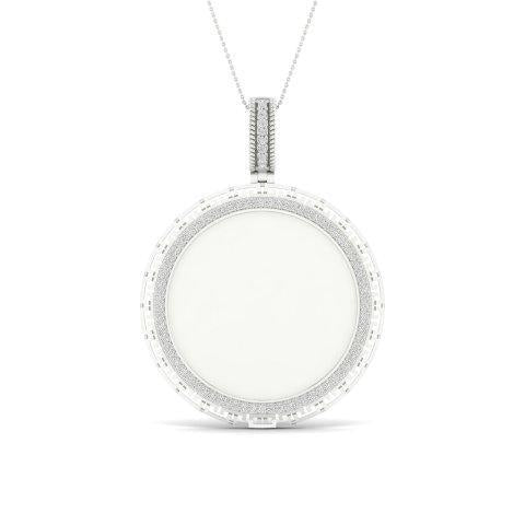 10KT 0.25CT D-MEMORY PENDANT WITH COIN PLATE