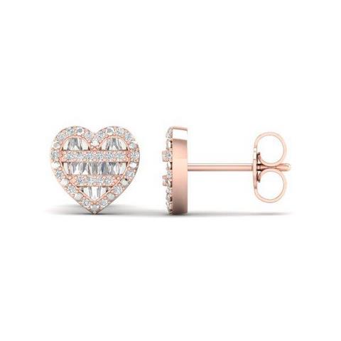 SPL PRICE 10KT 0.25CT D-BAGUETTE EARRINGS "HEART"