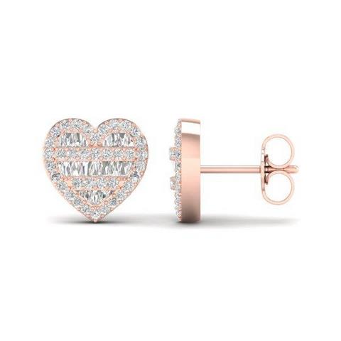 SPL PRICE 10KT 0.42-0.50CT D-BAGUETTE EARRINGS "HEART"