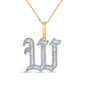 10KT 1.05-1.11 CT D-TATTOO INITIAL "W" BAGUETTES