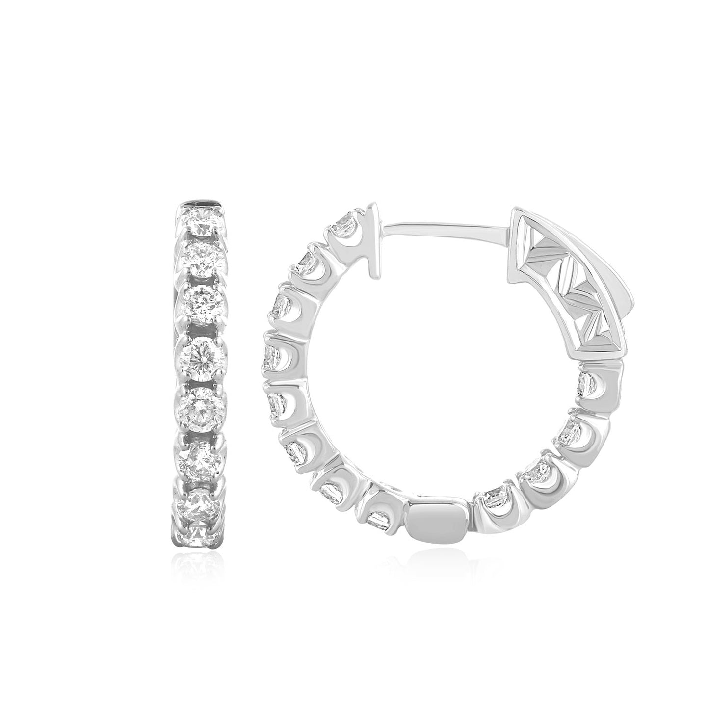 10K 1.02-1.16CT D-HOOPS EARRINGS