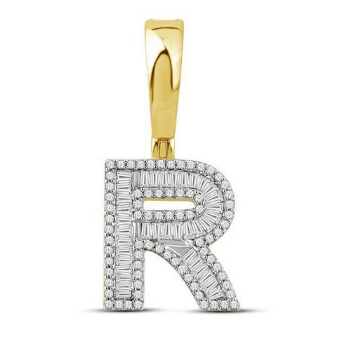 10K 0.50CT D-BAGUETTE INITIAL "R"