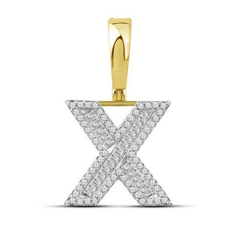 10K 0.40CT D-BAGUETTE INITIAL "X"