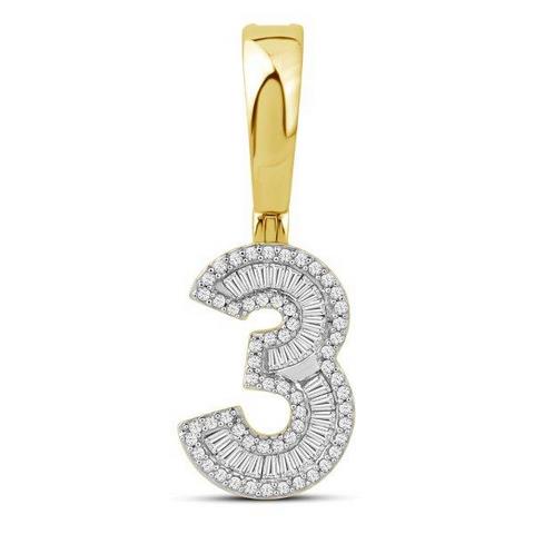 10KT 0.37CT D-BAGUETTE INITIAL "NO.3"