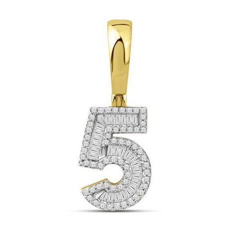 10K 0.38-0.40CT D-BAGUETTE INITIAL "NO. 5"