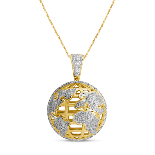 10KT 1.64-1.72 CT D-CHARM "GLOBE MAP"