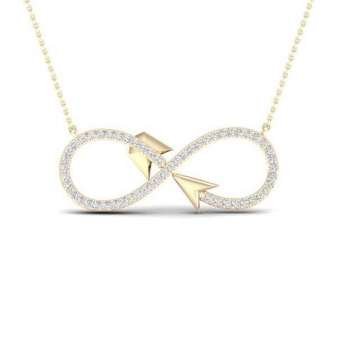 10K 0.15CT D-LADIES PENDANTS EITH CHAIN