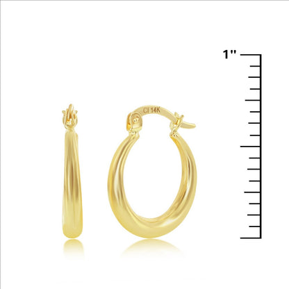 Yellow Gold 18mm Hoop Earrings - 14K Gold