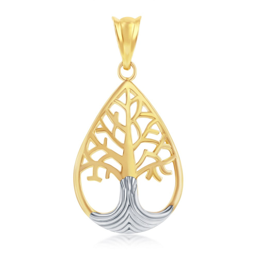 14K Yellow & White Gold Tree of Life Pendant