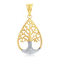 14K Yellow & White Gold Tree of Life Pendant