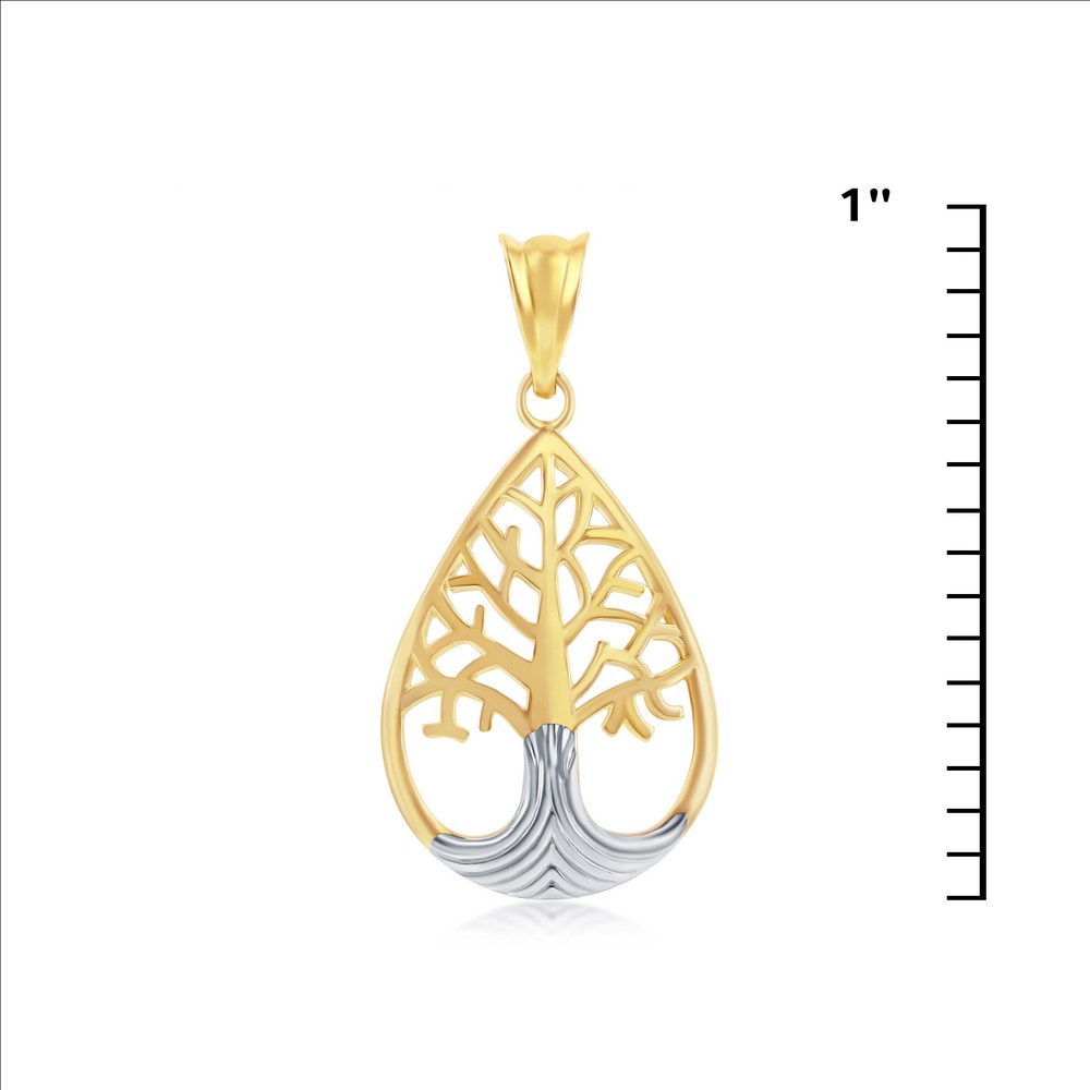 14K Yellow & White Gold Tree of Life Pendant