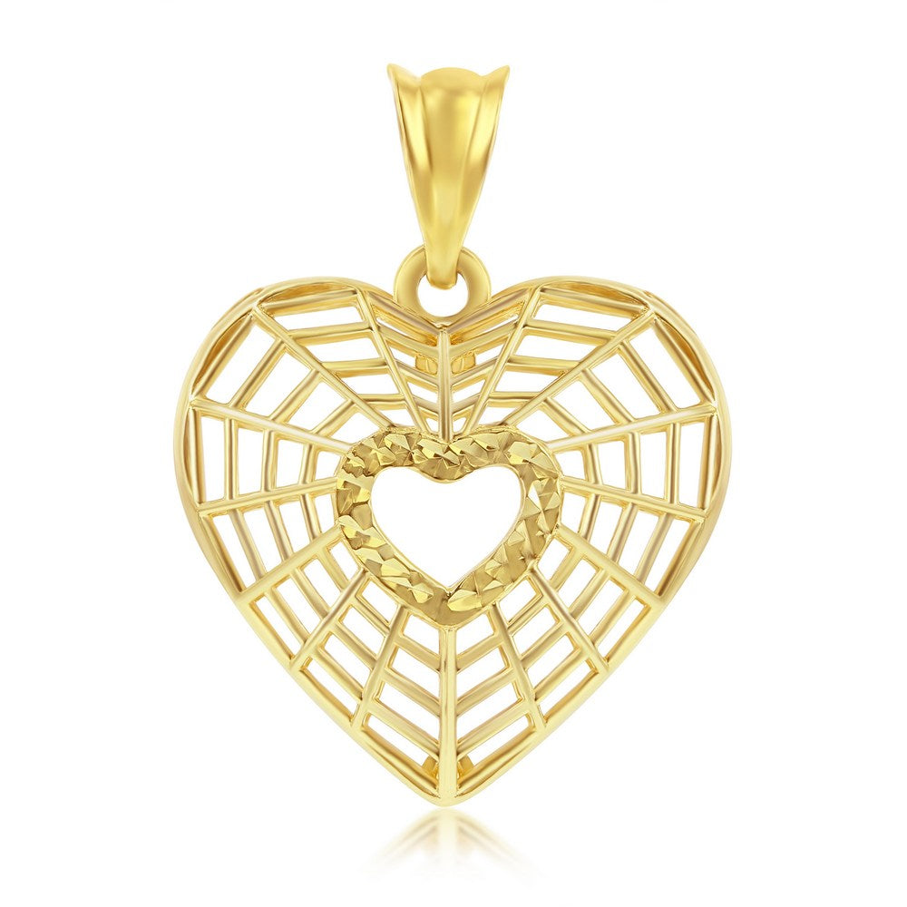 14K Yellow Gold Cut-Out Heart Pendant