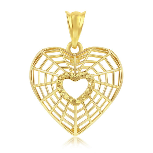 14K Yellow Gold Cut-Out Heart Pendant