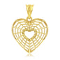 14K Yellow Gold Cut-Out Heart Pendant