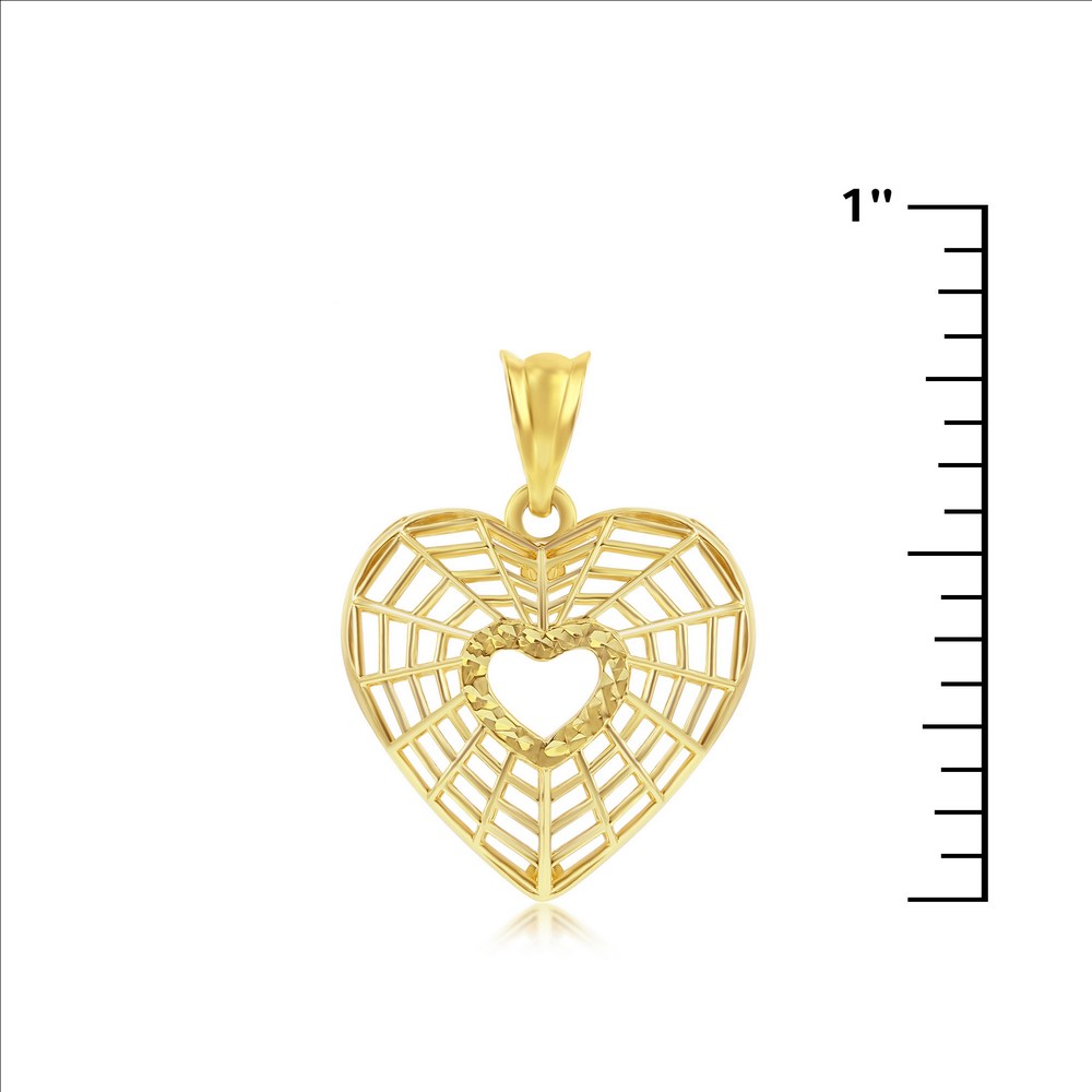 14K Yellow Gold Cut-Out Heart Pendant