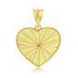 14K Yellow Gold Diamond-Cut Heart Pendant