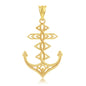 14K Yellow Gold Designed Anchor Pendant