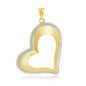 14K Yellow & White Gold Open Heart Pendant