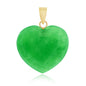 14K Yellow Gold, Jade Heart Pendant