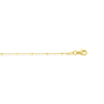 14K Yellow Gold Station Diamond-Cut Bead Chain