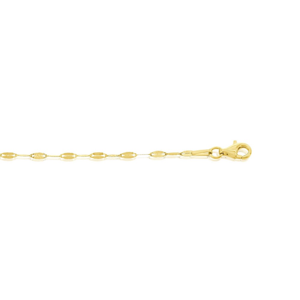 14K Yellow Gold Oval Linked Mirror Chain