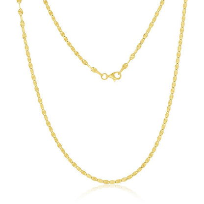 14K Yellow Gold Diamond-Cut 2.4mm Oval Link Chain