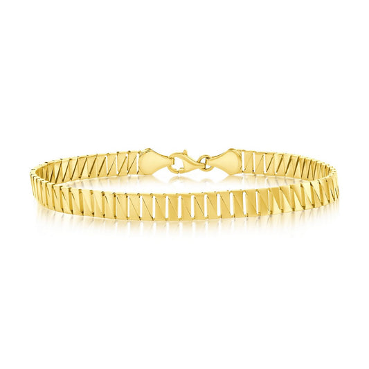 14K Yellow Gold, Double Triangle Link Bracelet