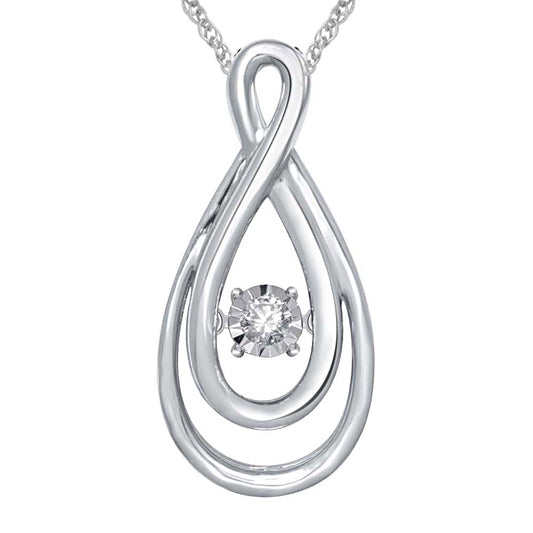 Sterling Silver Moving Diamond Accent Fashion Pendant